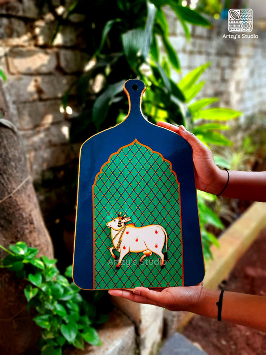 Handpainted Chopping Board with Sacred Cow