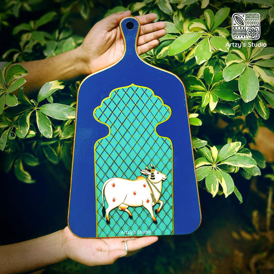 Handpainted Chopping Board with Sacred Cow