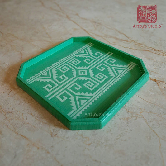 Pista Hexagon Square Shape Large Wooden Tray