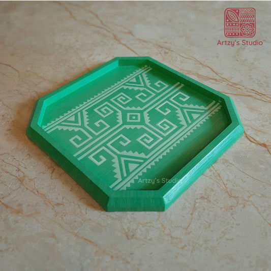 Pista Hexagon Square Shape Medium Wooden Tray