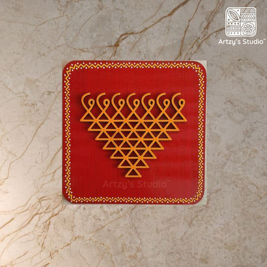 Red Sarswati with Yellow Color BG Small Frame