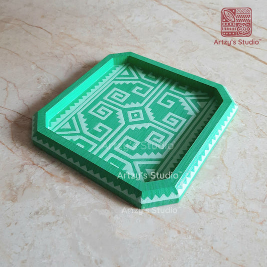 Pista Hexagon Square Shape Small Wooden Tray