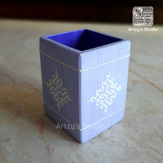 Handpainted Wooden Pen Stand