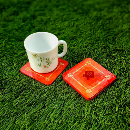 Set of 2 Teapot Cup Bowl Coasters Mat pads with Base