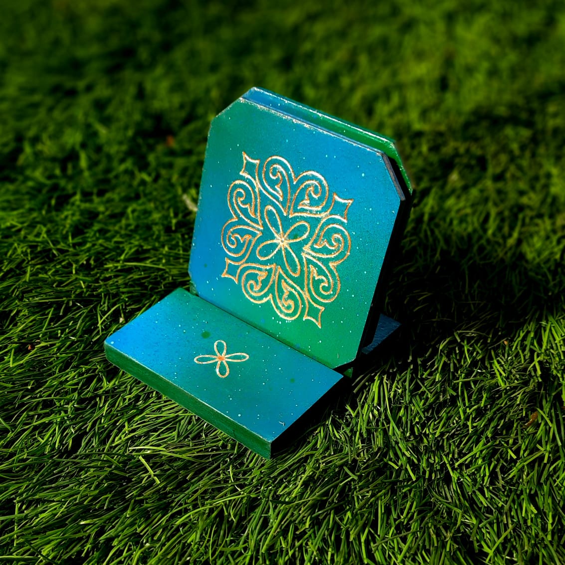 Set of 2 Octagon Tea Coasters Holder