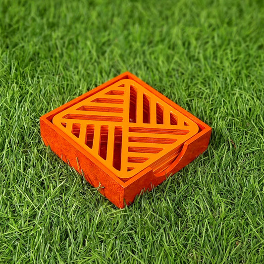 Tea Coaster Pattern With Stand Set Of 6