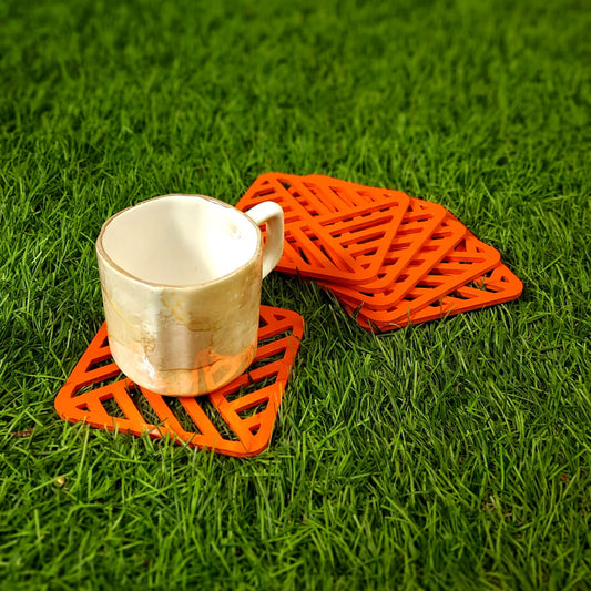 Tea Coaster Pattern With Stand Set Of 6