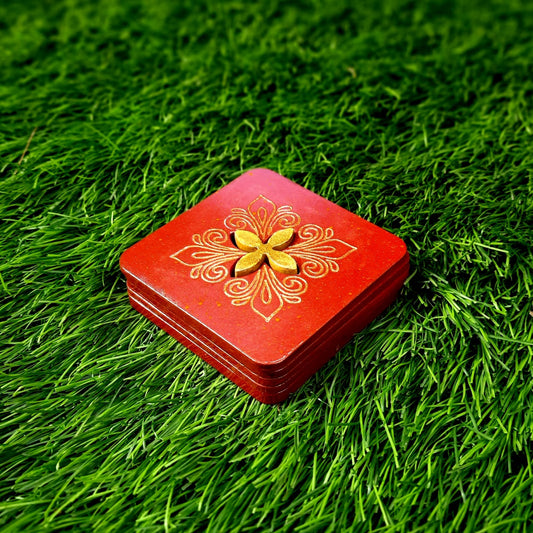 Set of 4 Teapot Cup Bowl Coasters Mat pads with Base